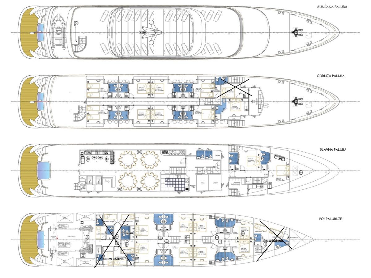 MS Aurelia Luxury Croatia Cruise Ship Deck Plan